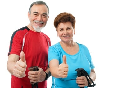 Senior Couple Exercising To Prevent Alzheimer's Disease